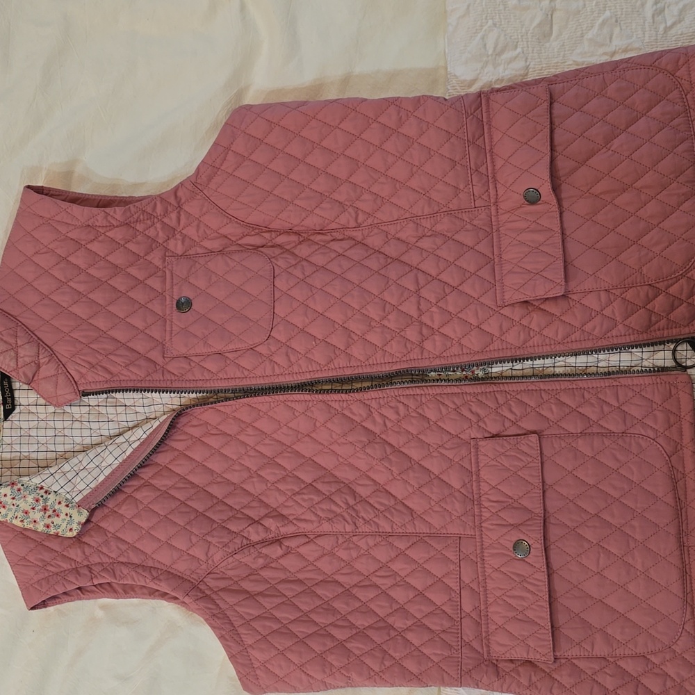 Barbour Women's Quilted Vest‎ Rose  size 14  NWOT